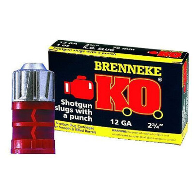 Brenneke K.O. 12 Gauge 2.75" 1 oz Rifled Slug 5 Round Box