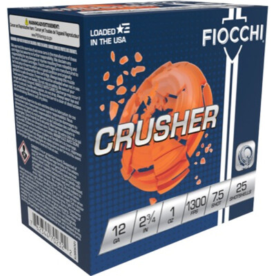 Fiocchi Exacta Crusher 12 Gauge Ammunition 250 Rounds 2-3/4" #7.5 Lead 1oz