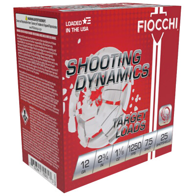 Fiocchi Shooting Dynamics 12 Gauge Ammunition 250 Rounds 2-3/4" #7.5 Lead 1-1/8oz