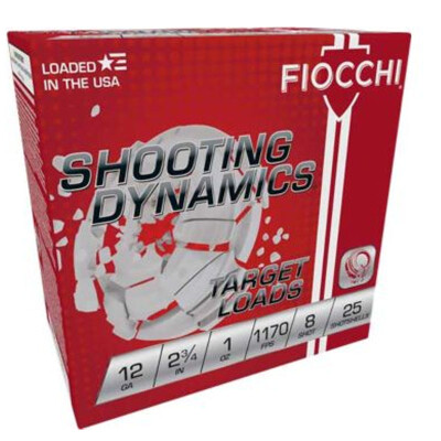 Fiocchi Shooting Dynamics 12 Gauge Ammunition 250 Rounds 2-3/4" #8 Lead 1 oz