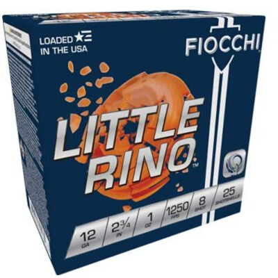 Fiocchi Exacta Little Rino 12 Gauge Ammunition 250 Rounds 2-3/4" #8 Lead 1oz