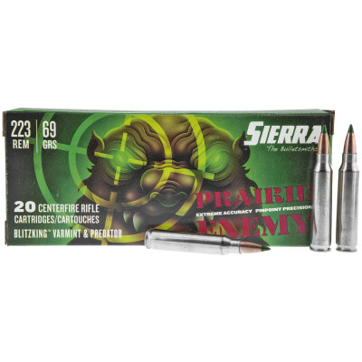 Sierra Prairie Enemy .223 Rem Ammo 69gr 20 Rounds