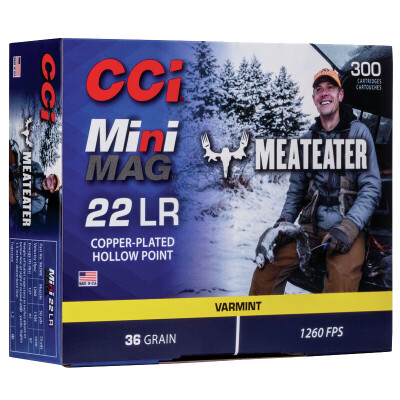 CCI MeatEater .22 Long Rifle Ammunition 300 Rounds Copper-Plated HP 36 Grain
