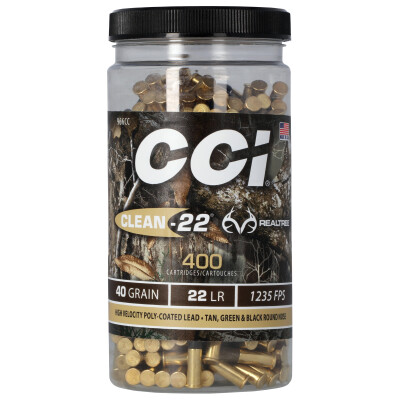 CCI Clean-22 .22 Long Rifle Ammunition 400 Rounds Coated LRN 40 Grain