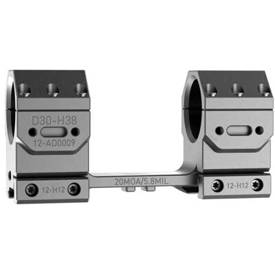 Audere Adversus Scope Mount Picatinny Attachment 30mm High Height 20 MOA Aluminum Black