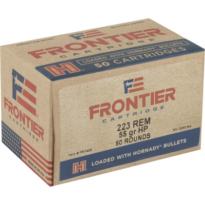 Hornady Frontier .223 Rem Ammunition 50 Rounds 55 Grain HP Match 3240fps