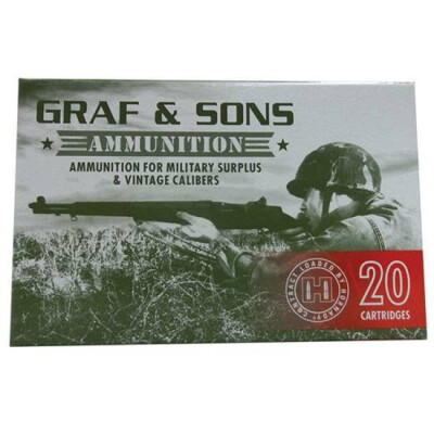 Hornady Graf & Sons 7.5x55 Swiss Ammunition 20 Rounds BTSP 165 Grain