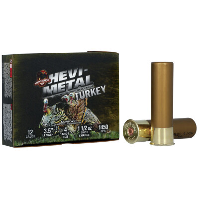 Hevi-Shot Hevi-Metal Turkey 12 Gauge Ammunition 5 Rounds 3-1/2" #4 and 5 Steel/Bismuth 1-1/2 oz