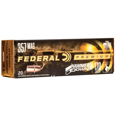 Federal Premium HammerDown .357 Magnum Ammunition 20 Rounds Bonded HP 170 Grain