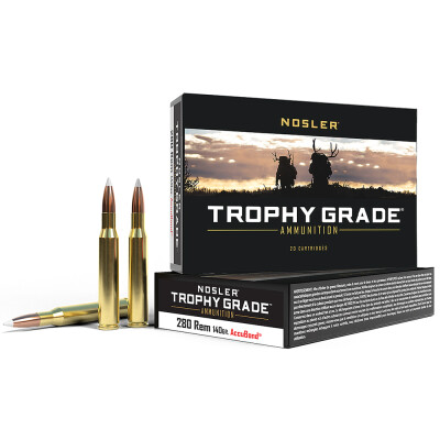 Nosler Trophy Grade .280 Remington Ammunition 20 Rounds AccuBond 140 Grain