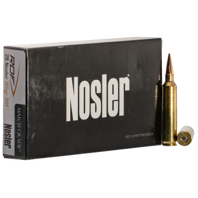 Nosler Match Grade 28 Nosler Ammunition 20 Rounds 185 Grains RDF HPBT Bullet 2950 fps