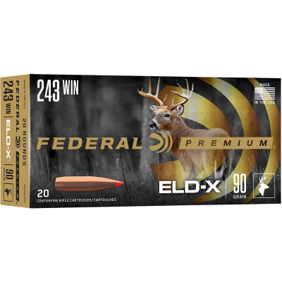 Federal Premium .243 Winchester Ammunition 20 Rounds ELD-X 90 Grain