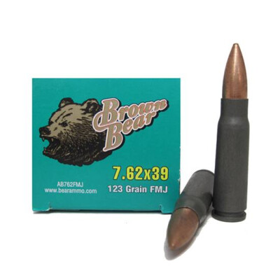 Brown Bear 7.62x39 123gr FMJ Steel Cased 500 Rounds