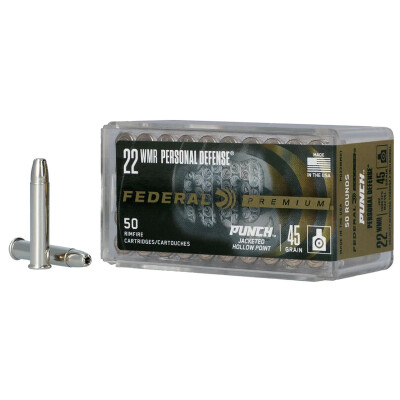 Federal Punch Defense .22 WMR Ammunition 50 Rounds JHP 45 Grain
