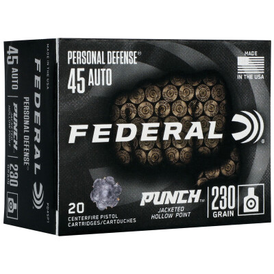 Federal Punch Defense .45 ACP Ammunition 20 Rounds JHP 230 Grain