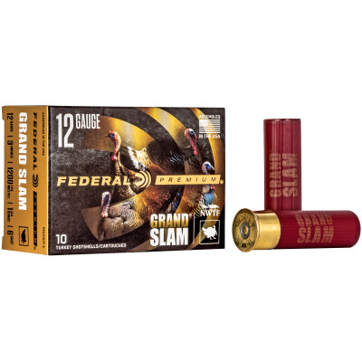 Federal Grand Slam 12 Gauge Ammunition 10 Rounds 3" Length #6 Copper Plated Lead 1-3/4 Ounce FlightControl Flex Wad 1200fps