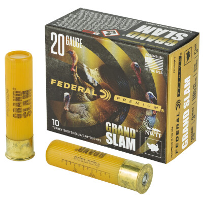 Federal Grand Slam 20 Gauge Ammunition 10 Rounds 3" #5 Copper Plated Lead 1-5/16 Ounce Flightcontrol Flex Wad 1185fps