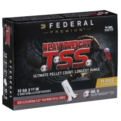 Federal Heavyweight TSS 12 Gauge Ammunition 5 Rounds 3-1/2" #9 Tungsten Shot 2-1/4 Ounce 1200fps