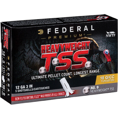 Federal Heavyweight TSS 12 Gauge Ammunition 5 Rounds 3" #9 Tungsten Shot 1-3/4 Ounce 1200fps