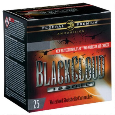 Federal Black Cloud FS Steel 12 Gauge Ammunition 25 Rounds 3" BB Steel Shot 1-1/2 Ounce Flitecontrol Flex Wad 1450fps