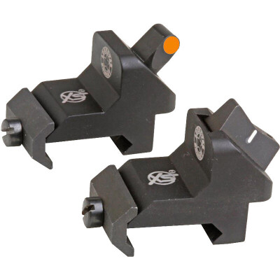 XS Sights XTI2 Offset Iron Sights With Bright Orange Front Sight and White Stripe Adjustable Rear Sight Picatinny Rail Mount Steel Matte Black AR-0008-1N 