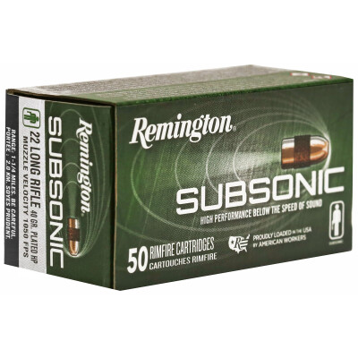 Remington Subsonic .22 Long Rifle Ammunition 50 Rounds HP 38 Grain