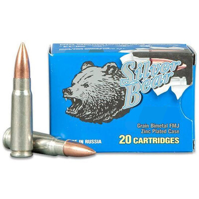 Silver Bear 5.45x39 Ammunition 750 Rounds 65 Grain Full Metal Jacket Zinc Plated Steel Case 2821fps