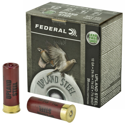Federal Upland Steel 12 Gauge Ammunition 25 Rounds 2-3/4" #7.5 Steel 1-1/8oz