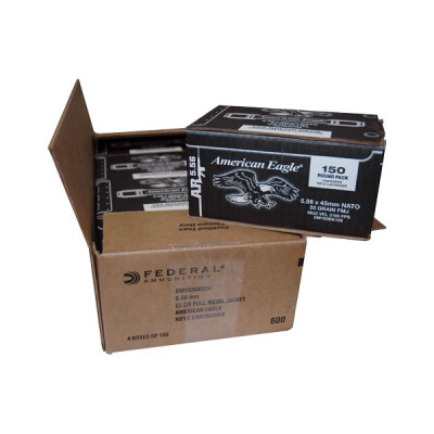 Federal XM193 5.56 NATO 55 Grain FMJ 600 Round Case