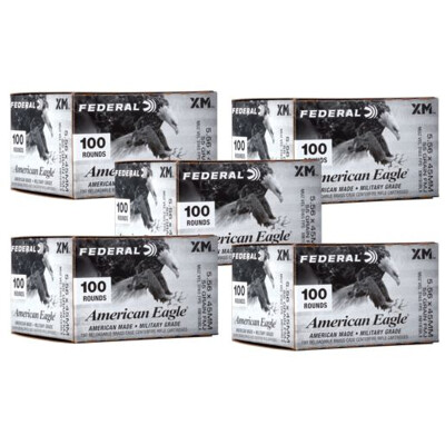 Federal American Eagle 5.56 NATO Ammunition 500 Rounds FMJ 55 Grain