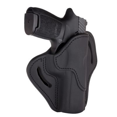 1791 Gunleather Open Top Multi-Fit 2.4 OWB Belt Holster for Full Size Large Frame Semi Auto Models Right Hand Draw Leather Black