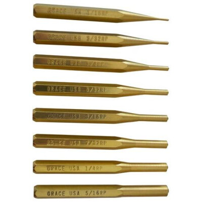 Grace USA Punch Set Roll Pin Punch Set of 8 Brass BRP-8