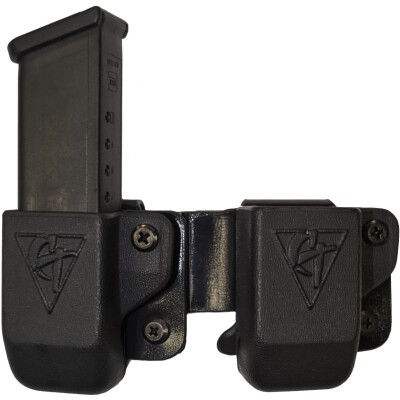 Comp-Tac Twin Magazine Pouch Belt Clip Left Side Carry Fits SIG P320 9/40 Kydex Black