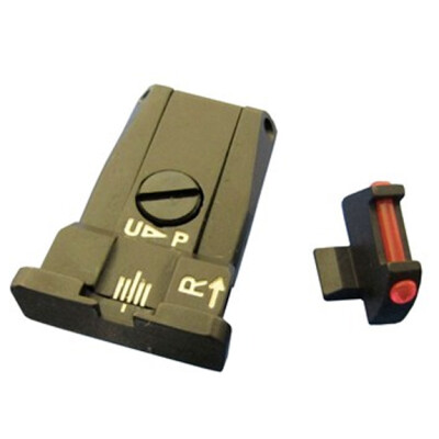 Beretta Fiber Optic Adjustable Sight Set 92A1/96A1 1-Dot Configuration Steel Housing Matte Black