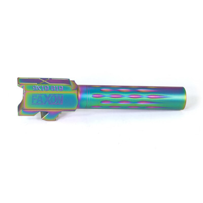 Faxon Drop In Barrel Fits Glock 19 Models All Generations 9mm Luger 416R Stainless Steel Salt Bath Nitride Chameleon Finish