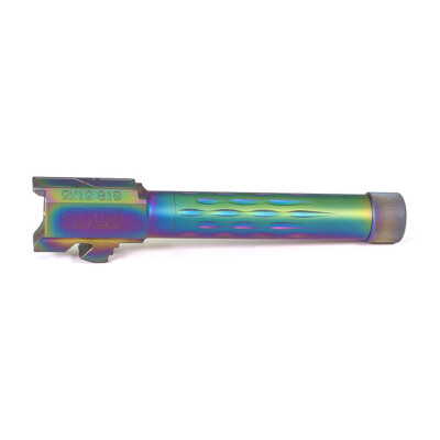 Faxon Drop In Threaded Barrel Fits Glock 19 Models All Generations 9mm Luger 416R Stainless Steel Salt Bath Nitride Chameleon Finish