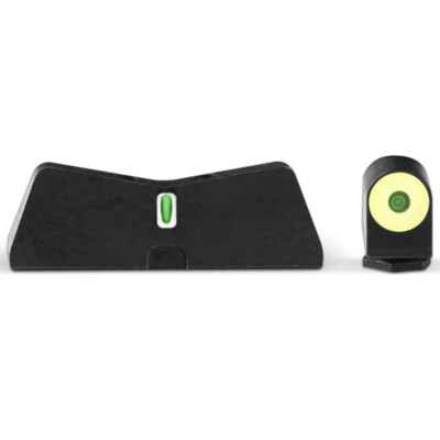 XS Sights DXT2 Big Dot Night Sights for Glock 42/43 Green Tritium Front With Yellow Ring/Tritium Stripe Rear Matte Black
