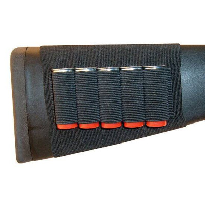 GrovTec Buttstock Shotgun Shell Holder 5 Shell Loops Black