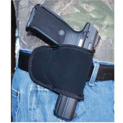 GROVTEC Multi Fit Medium/Large Frame Semi Automatic Pistols Belt Slide Holster Multi Layer Material Black with Black Trim GTHL-15099BLKR