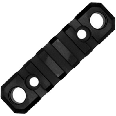 GrovTec M-LOK 5 Slot 3.1" Rail Section with QD Push Button Base M-LOK to Picatinny Solid Aluminum Type III Black Hard Anodized Finish