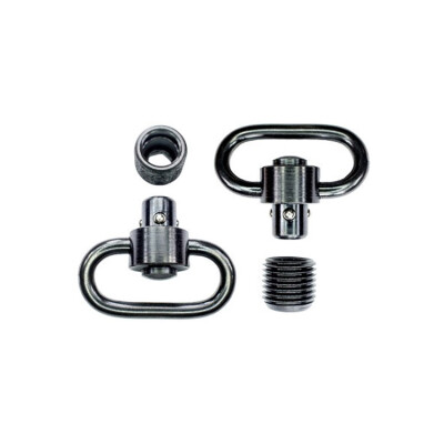 GrovTech Heavy Duty Push Button Sling Swivel Set Flush Mounting System Steel Black GTSW-295