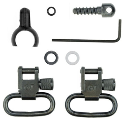 GrovTec Two Piece Barrel Band Locking Swivel Set .54" to .59" Tube 1" Slings Steel Black