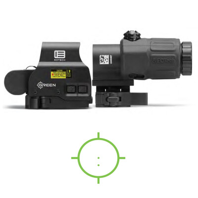 EOTech Holographic Hybrid Sight, Green EXPS2-0GRN with a G33 Magnifier