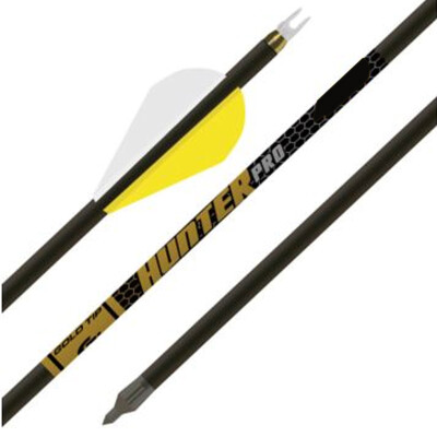 Gold Tip Hunter Pro Series Arrow 32" Shaft 340 Spine Push In Nocks 2" Vanes Smart Carbon Technology Black 6 Pack