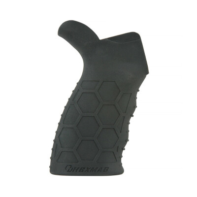 Hexmag AR-15/AR-10 Rubber Tactical Grip Hexture Design Pattern Ergonomic Finger Grooves Matte Black