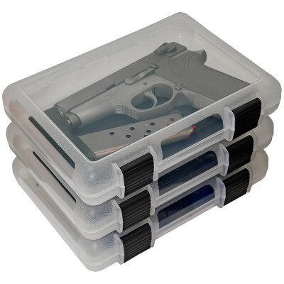 MTM Case-Gard In-Safe Handgun Storage and Organizing Cases 12"x7"x1.8" Clear 3 Pack
