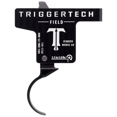 TriggerTech Kimber Model 84 Field Adjustable Single-Stage Drop-In Curved Trigger 2.5 lbs to 5.0 lbs Black PVD Finish