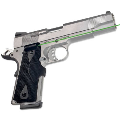 Crimson Trace LG-401G LaserGrips Green Laser Fits Full Size 1911 Government Models Matte Black