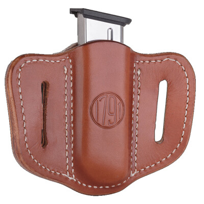 1791 Gunleather Single Stacked Magazine Single Magazine Pouch 1.1 OWB Ambidextrous Leather Classic Brown