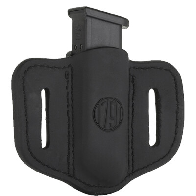 1791 Gunleather Double Stacked Polymer Magazine Single Magazine Pouch 1.2 OWB Ambidextrous Leather Black